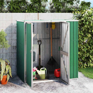 vidaXL Garden Shed Green 161x89x161 cm Galvanized Steel