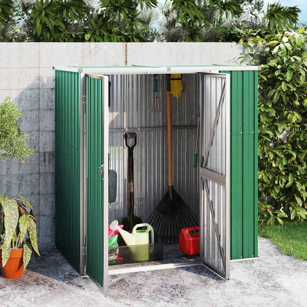 vidaXL Garden Shed Green 161x89x161 cm Galvanized Steel