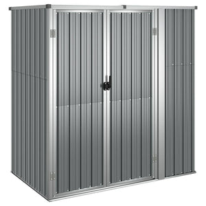 vidaXL Garden Shed Grey 161x89x161 cm Galvanized Steel