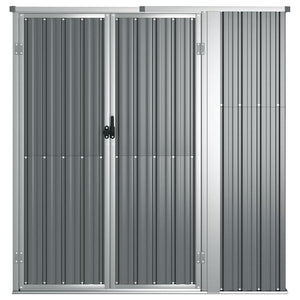 vidaXL Garden Shed Grey 161x89x161 cm Galvanized Steel