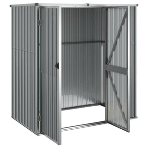 vidaXL Garden Shed Grey 161x89x161 cm Galvanized Steel