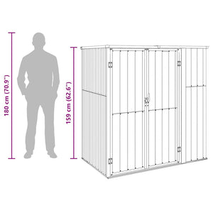 vidaXL Garden Shed Grey 161x89x161 cm Galvanized Steel