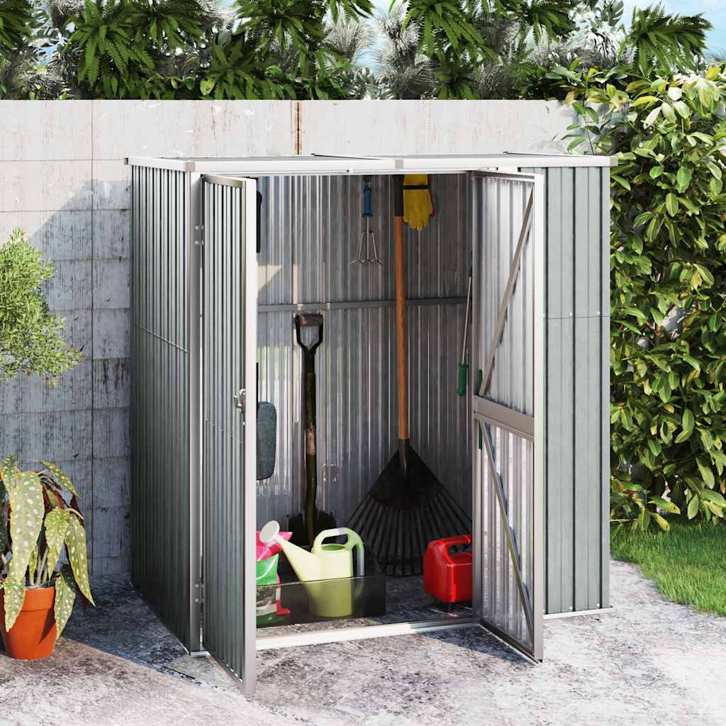 vidaXL Garden Shed Grey 161x89x161 cm Galvanized Steel