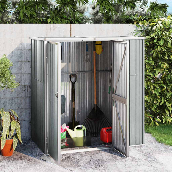 vidaXL Garden Shed Grey 161x89x161 cm Galvanized Steel