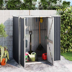 vidaXL Garden Shed Anthracite 161x89x161 cm Galvanized Steel