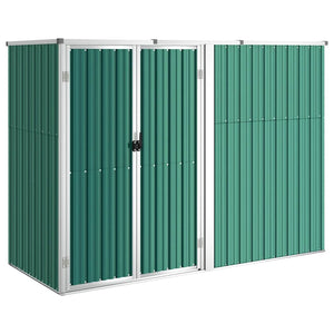 vidaXL Garden Shed Green 225x89x161 cm Galvanized Steel
