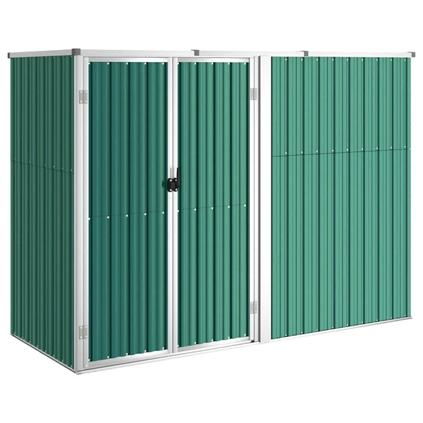 vidaXL Garden Shed Green 225x89x161 cm Galvanized Steel