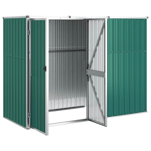 vidaXL Garden Shed Green 225x89x161 cm Galvanized Steel