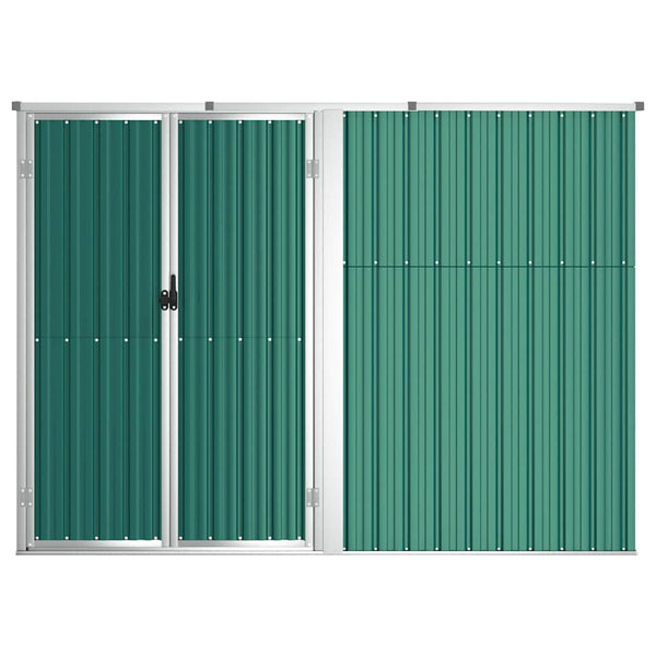 vidaXL Garden Shed Green 225x89x161 cm Galvanized Steel