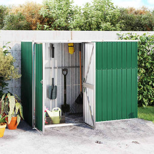 vidaXL Garden Shed Green 225x89x161 cm Galvanized Steel