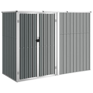 vidaXL Shed Grey 225x89x161 cm Galvanized Steel