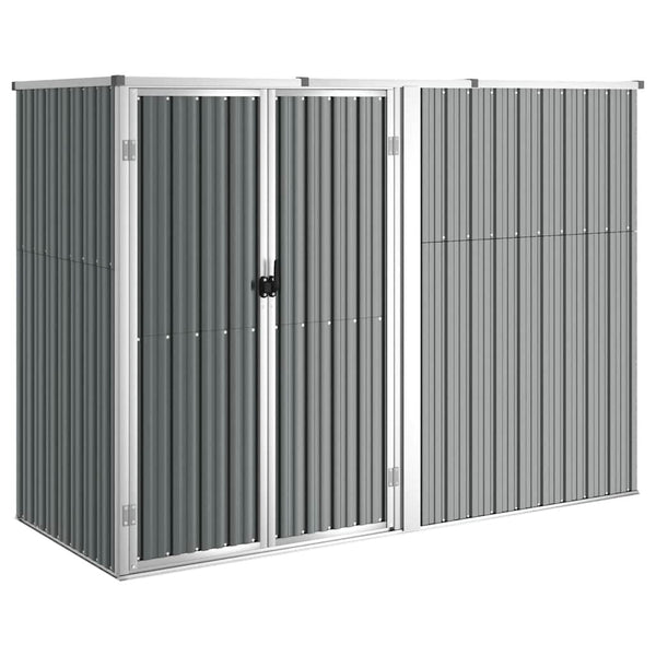 vidaXL Shed Grey 225x89x161 cm Galvanized Steel