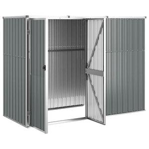 vidaXL Shed Grey 225x89x161 cm Galvanized Steel