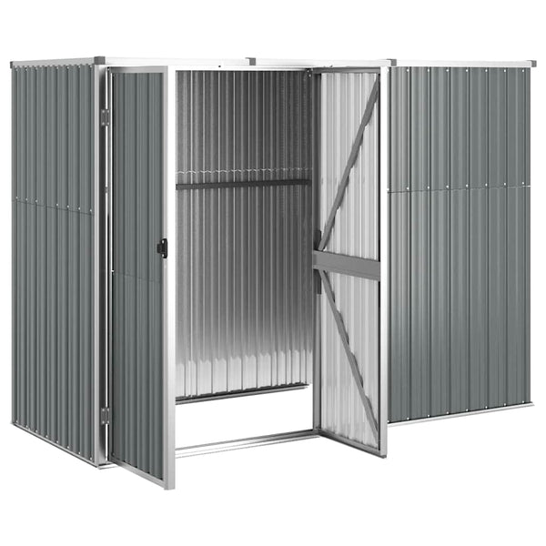 vidaXL Shed Grey 225x89x161 cm Galvanized Steel