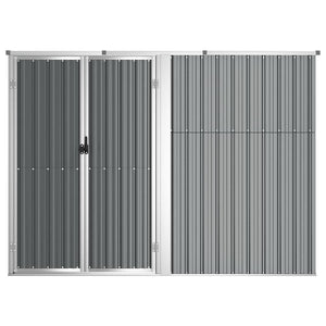 vidaXL Shed Grey 225x89x161 cm Galvanized Steel