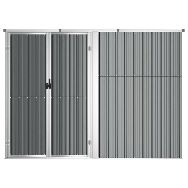 vidaXL Shed Grey 225x89x161 cm Galvanized Steel