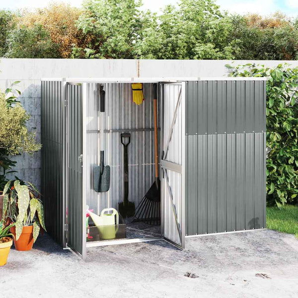 vidaXL Shed Grey 225x89x161 cm Galvanized Steel
