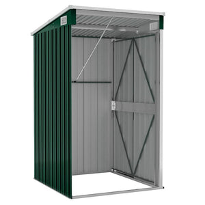 vidaXL Lean-to Shed Green 118x100x178 cm Galvanised Steel