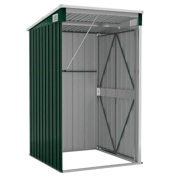vidaXL Lean-to Shed Green 118x100x178 cm Galvanised Steel