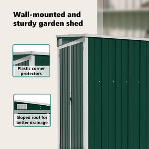 vidaXL Lean-to Shed Green 118x100x178 cm Galvanised Steel