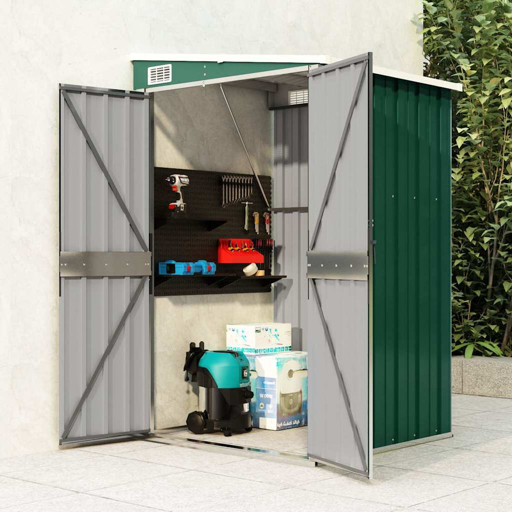 vidaXL Lean-to Shed Green 118x100x178 cm Galvanised Steel