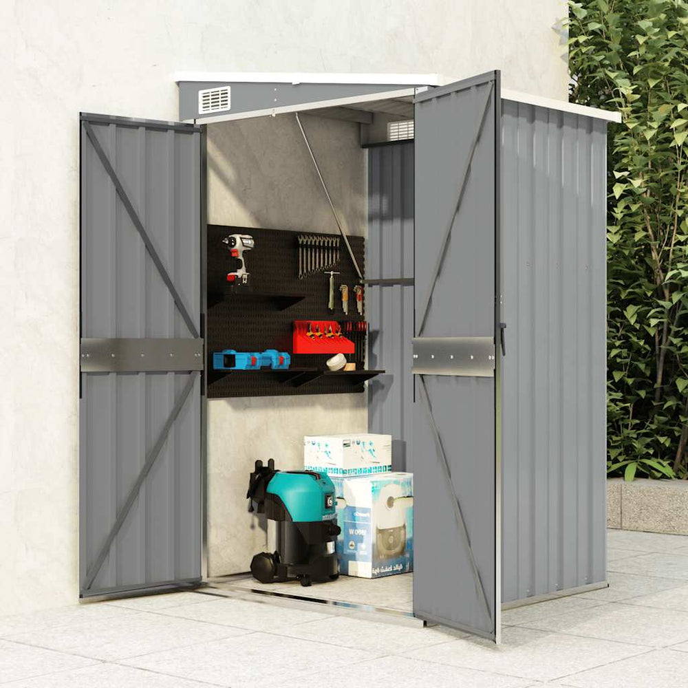 vidaXL Lean-to Shed Grey 118x100x178 cm Galvanized Steel