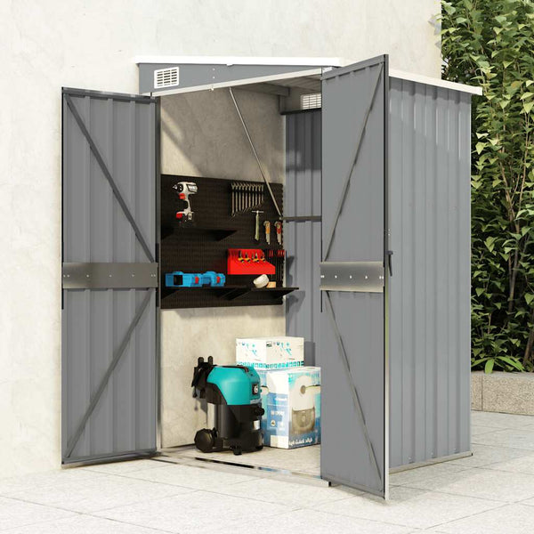 vidaXL Lean-to Shed Grey 118x100x178 cm Galvanized Steel