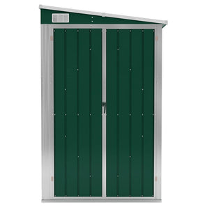 vidaXL Lean-to Shed Green 118x194x178 cm Galvanized Steel