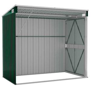 vidaXL Lean-to Shed Green 118x194x178 cm Galvanized Steel