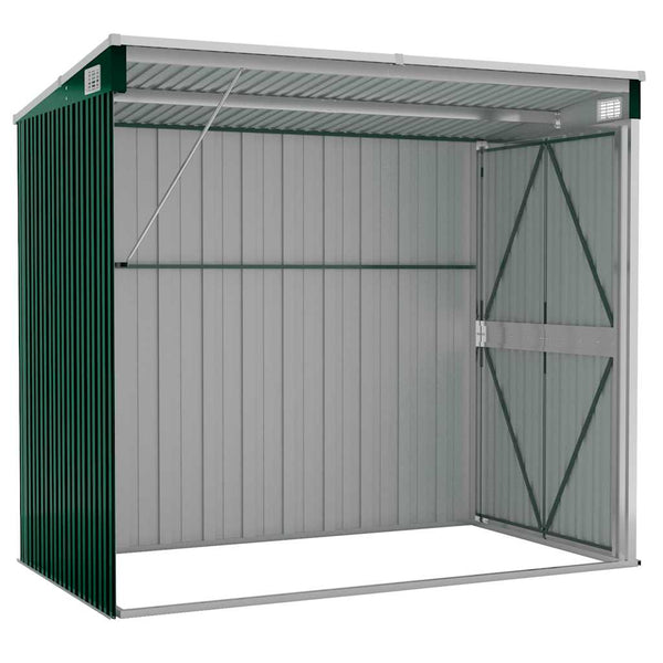 vidaXL Lean-to Shed Green 118x194x178 cm Galvanized Steel