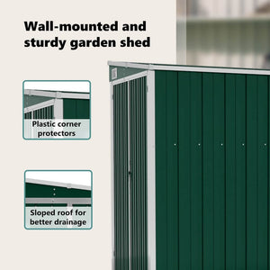 vidaXL Lean-to Shed Green 118x194x178 cm Galvanized Steel