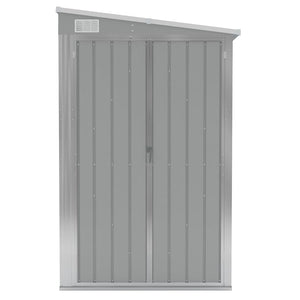 vidaXL Lean-to Shed Grey 118x194x178 cm Galvanised Steel