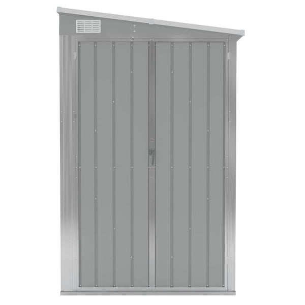 vidaXL Lean-to Shed Grey 118x194x178 cm Galvanised Steel