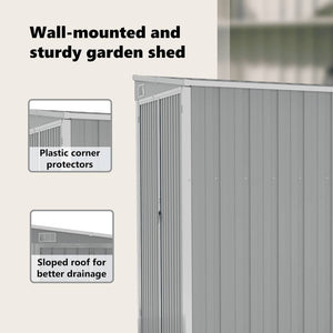 vidaXL Lean-to Shed Grey 118x194x178 cm Galvanised Steel