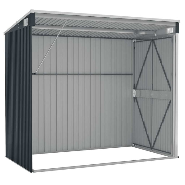 vidaXL Lean-to Shed Anthracite 118x194x178 cm Galvanized Steel