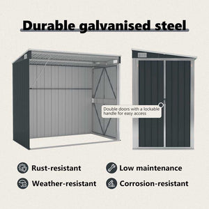 vidaXL Lean-to Shed Anthracite 118x194x178 cm Galvanized Steel