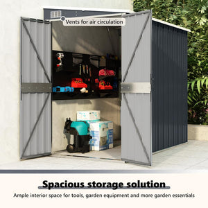 vidaXL Lean-to Shed Anthracite 118x194x178 cm Galvanized Steel