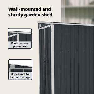 vidaXL Lean-to Shed Anthracite 118x194x178 cm Galvanized Steel