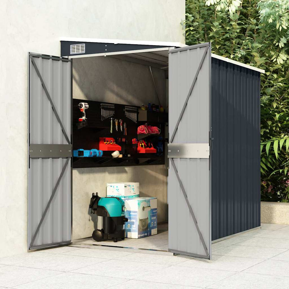 vidaXL Lean-to Shed Anthracite 118x194x178 cm Galvanized Steel