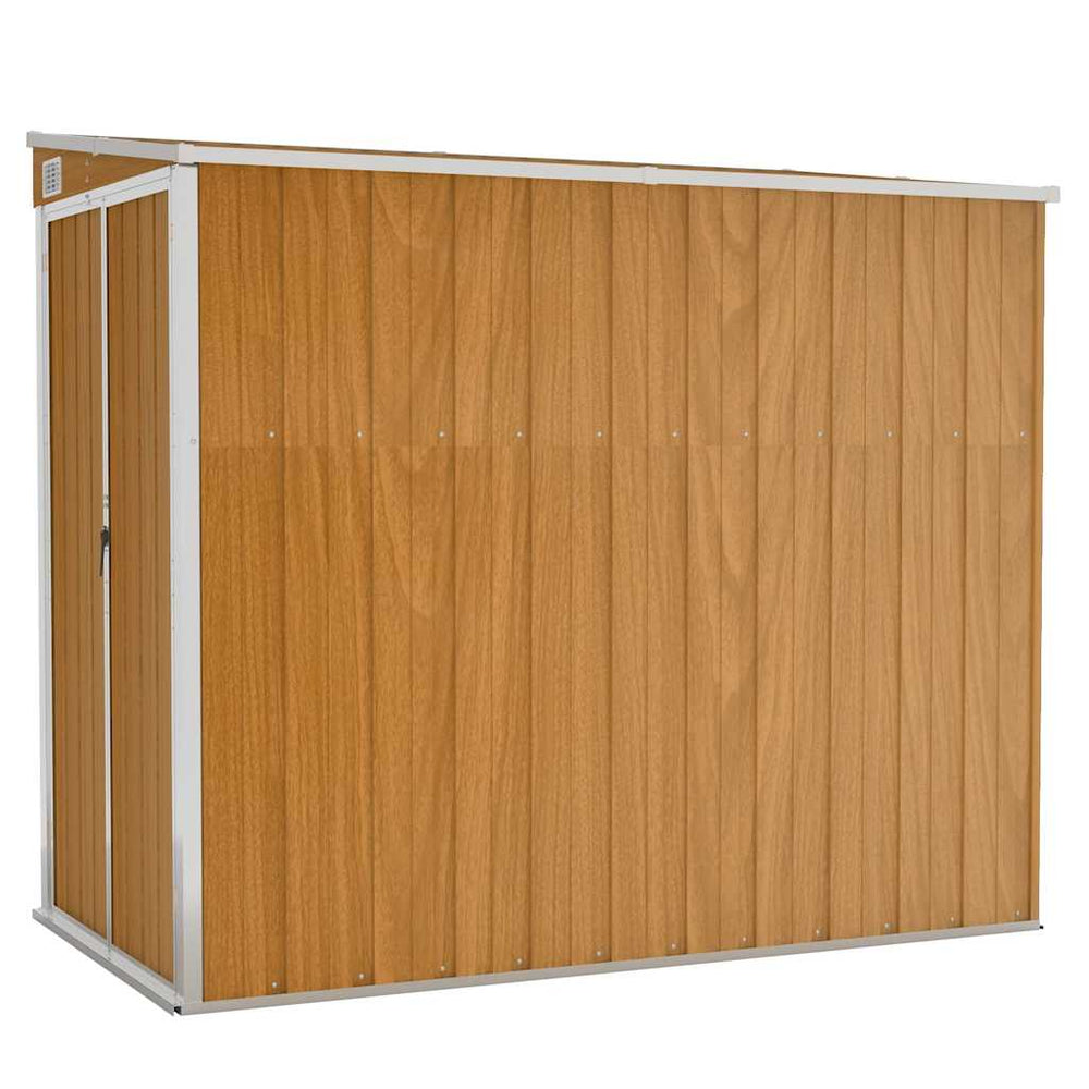 vidaXL Lean-to Shed Brown 118x194x178 cm Galvanized Steel