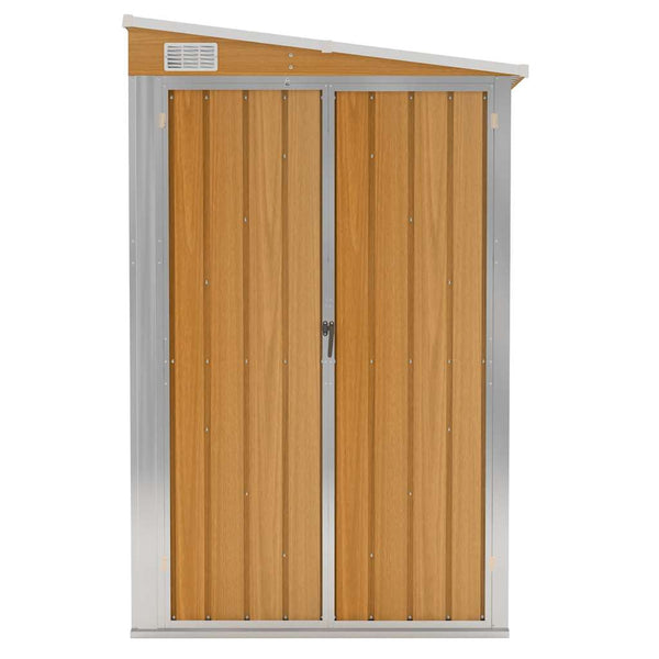 vidaXL Lean-to Shed Brown 118x194x178 cm Galvanized Steel