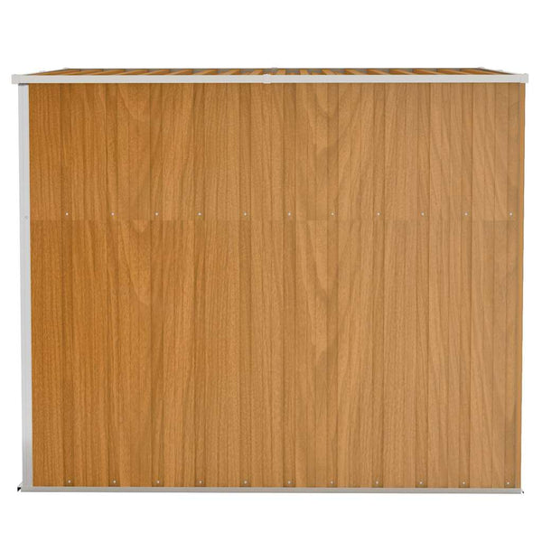 vidaXL Lean-to Shed Brown 118x194x178 cm Galvanized Steel
