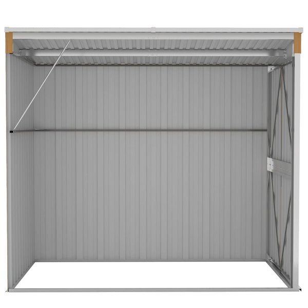 vidaXL Lean-to Shed Brown 118x194x178 cm Galvanized Steel