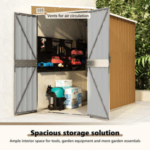 vidaXL Lean-to Shed Brown 118x194x178 cm Galvanized Steel