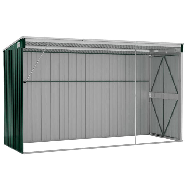 vidaXL Lean-to Shed Green 118x288x178 cm Galvanized Steel
