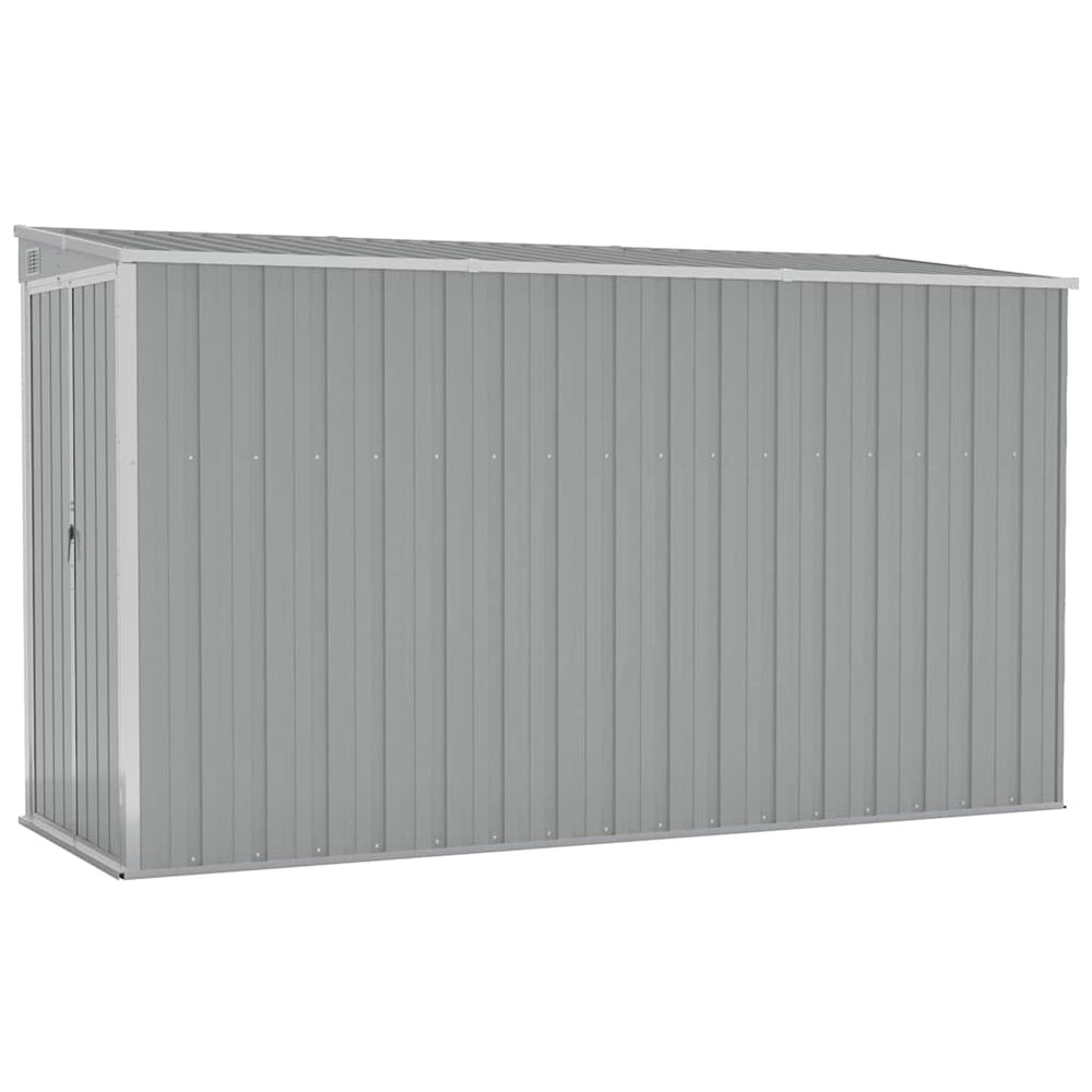 vidaXL Lean-to Shed Grey 118x288x178 cm Galvanized Steel