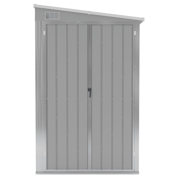 vidaXL Lean-to Shed Grey 118x288x178 cm Galvanized Steel