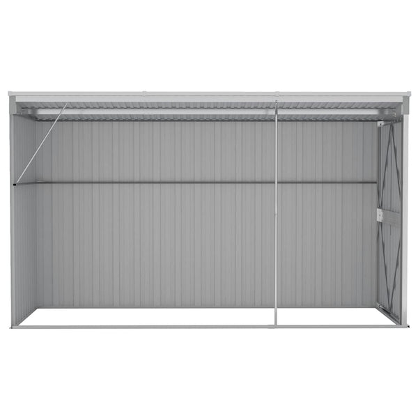 vidaXL Lean-to Shed Grey 118x288x178 cm Galvanized Steel