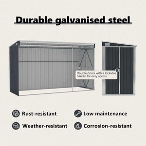 vidaXL Lean-to Shed Anthracite 118x288x178 cm Galvanized Steel