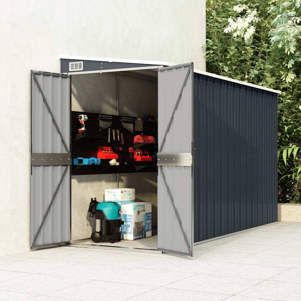 vidaXL Lean-to Shed Anthracite 118x288x178 cm Galvanized Steel